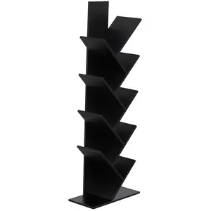 HAPPY GARDEN Bibliothèque 8 étagères inclinées noire SIMONE Noir pas cher