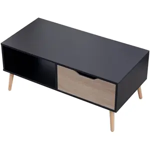 Happy Garden Table Basse Avec Tiroir Style Scandinave Noire Freja pas cher