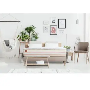 MARMOTTES&CO Ensemble LE DOUX 200x200cm Mémoire de forme 3 zones de confort - Ep. 24cm + sommier kit Beige pas cher