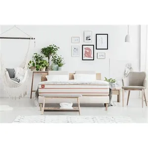 Ensemble LE DOUX 160x200cm Memoire de forme 3 zones de confort - Ep. 24cm + sommier Blanc pas cher