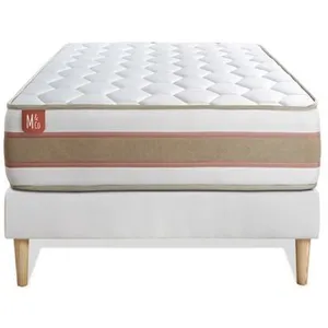 Ensemble LE DÉLICAT 90x200cm Ressorts ensachés + Mémoire de forme 5 zones de confort - Ep. 26cm + sommier Blanc pas cher