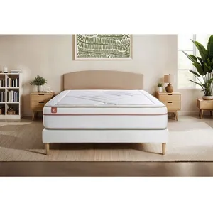 Pack Prêt A Dormir Matelas Le Paisible 180x200cm Memoire De Forme Biovisco + Sommier Kit Blanc pas cher
