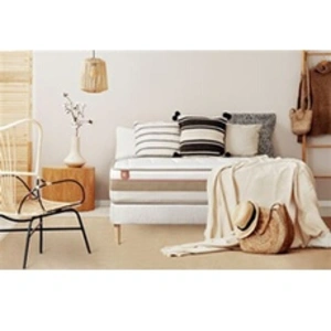 Ensemble LE TENDRE 140x190cm Ressorts ensachés + Mémoire de forme 7 zones de confort - Ep. 28cm + sommier kit Blanc pas cher