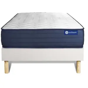 Actisom Ensemble Matelas Actiflex Life 90x190 Ressorts Ensaches Et Memoire De Forme 5zones De Confort + Sommier Kit Blanc pas cher