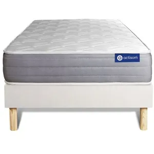 Actisom Ensemble Matelas Actiflex Dream Ressorts Ensaches Et Memoire De Forme 90x190 Cm 5zones De Confort + Sommier Kit Blanc pas cher