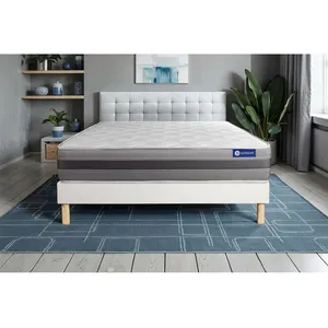 Actisom Ensemble Matelas Actiflex Relax Ressorts Ensaches + Memoire De Forme 140x190 Max Epaisseur 5zones Confort + Sommier Kit Blanc pas cher