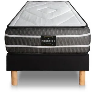 Ensemble matelas + sommier Exclusive 90x200 Ressorts ensachés - Ferme - Noir pas cher