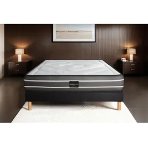 Ensemble sommier matelas 140x200 Exclusive Ressorts ensachés - Ferme - Noir pas cher