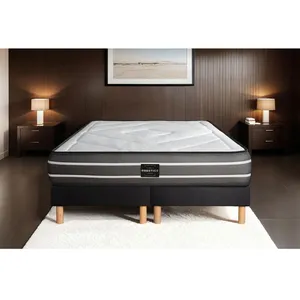 Prestige Literie Ensemble Exclusive 200 x 200 cm double sommier noir pas cher