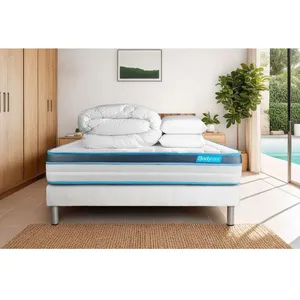 Bodycare Pack 160x200 Matelas Bodyfit + Sommier Kit Blanc + Couette 26... pas cher