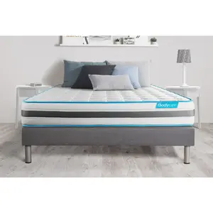Bodycare Ensemble 140x190 Matelas Bodyflex Ressorts Ensaches Et Memoire De Forme + Sommier Kit Gris pas cher