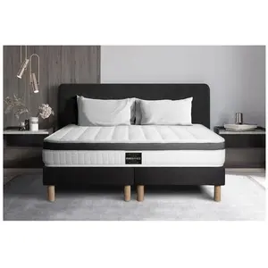 Comparateur de prix : PRESTIGE LITERIE Ensemble sommier matelas 160x200 Supérieur Mémoire de forme - Ferme - Noir