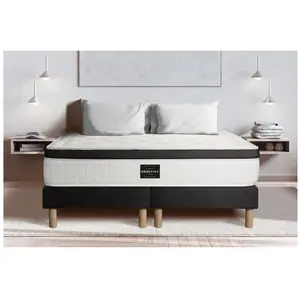 Comparateur de prix : PRESTIGE LITERIE Ensemble matelas sommier Privilège Mémoire de forme - 200x200 cm - Equilibré - double sommiers Noir