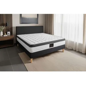 Prestige Literie Matelas Supérieur Mémoire de forme - 200x200 - 21 cm - Ferme - Anti-acarien - Blanc