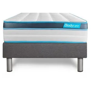 Bodycare Ensemble 90x190 matelas BodyFit a memoire de forme + sommier kit gris pas cher