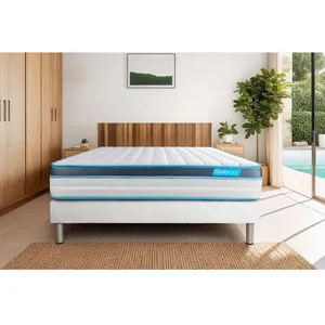 Comparateur de prix : Ensemble sommier matelas 140x200 BodyFit Mémoire de forme - Ferme - Gr...