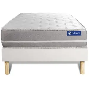 Actisom Ensemble Matelas Memoire De Forme Actimemo Touch 90x190 3zones De Confort + Sommier Kit Blanc pas cher