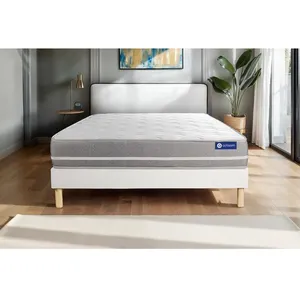 Actisom Ensemble Matelas Memoire De Forme Actimemo Touch 180x200 3zones De Confort + Sommier Kit Blanc pas cher