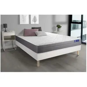 Actisom Ensemble Matelas Actimemo Dream Memoire De Forme 160x200 Cm 5zones De Confort + Sommier Kit Blanc pas cher