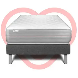 VITALIT Ensemble Vitalmemo 90x190cm Sommier Kit Gris pas cher