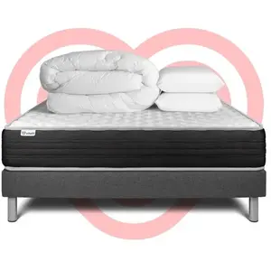 Comparateur de prix : VITALIT Pack Prêt A Dormir Vitalmemo One 160 X 200 Cm Sommier Kit Gris