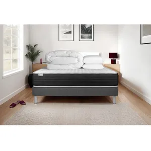 VITALIT Pack Prêt A Dormir Vitalmemo One 140 X 190 Cm Sommier Kit Gris pas cher