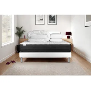VITALIT Pack Prêt A Dormir Vitalmemo One 140 X 190 Cm Sommier Kit Blan... pas cher