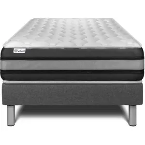 VITALIT Ensemble Vitalspring Zen 90 X 200 Cm Sommier Kit Gris pas cher