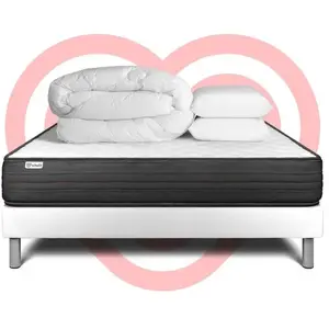 VITALIT Pack Prêt A Dormir Vitalpower 140 X 190 Cm Sommier Kit Blanc pas cher