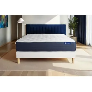 Actisom Ensemble Matelas Latex Et Memoire De Forme Actilatex Sleep 200x200 5zones De Confort + Sommier Kit Blanc pas cher