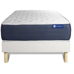 Actisom Ensemble Matelas Latex Et Memoire De Forme Actilatex Sleep 90x200 5zones De Confort + Sommier Kit Blanc pas cher