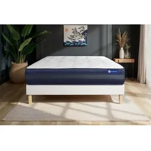 Actisom Ensemble Matelas Actilatex Tech 180x200 Memoire De Forme Maxi Epaisseur 5zones De Confort + Sommier Kit Blanc pas cher
