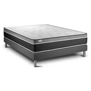 VITALIT Ensemble Vital Care 140 X 190 Cm Sommier Kit Gris pas cher