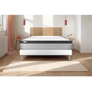 VITALIT Ensemble Vital Ergo 200 X 200 Cm Sommier Kit Blanc pas cher
