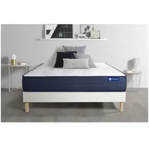 Actisom Ensemble Matelas Actilatex Life 90x190 Latex Et Memoire De Forme 5zones De Confort + Sommier Kit Blanc pas cher