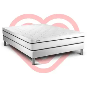 VITALIT Ensemble sommier matelas 180x200 VITAL SPA Mémoire de forme - 24 cm - Ferme - sommier kit blanc pas cher