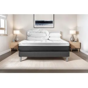 VITALIT Pack Prêt A Dormir Vital Soft 200 X 200 Cm Sommier Kit Gris pas cher