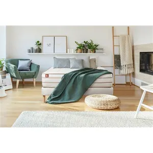 Ensemble LE DOUILLET 140x190cm Memoire de forme BioVisco - Maxi epaisseur 26cm + sommier Blanc pas cher