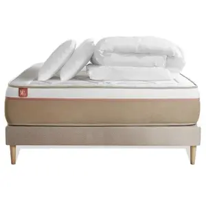 Pack Prêt A Dormir Matelas Le Soyeux 160x200cm Ressorts Ensaches + Mem... pas cher