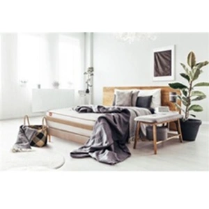 Ensemble LE RAFFINÉ 180x200cm Ressorts ensachés + Mémoire de forme BioVisco - Maxi épaisseur 26cm + sommier kit Beige pas cher