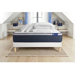 Actisom Pack Prêt A Dormir Matelas Latex + Memoire De Forme Actilatex Max 160x200 Cm + Sommier Kit Blanc + 2 Oreillers + Couette pas cher