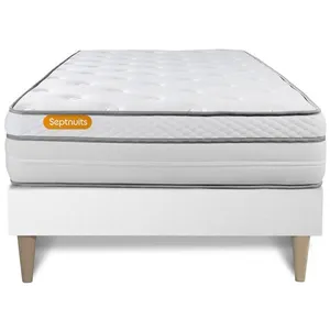 Ensemble sommier matelas 90x190 Memo luxe Ressorts ensachés et mémoire de forme - Septnuits - Equilibré - 26 cm pas cher