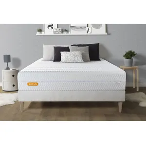 SEPTNUITS Ensemble sommier matelas 160x200 Memo bio Mémoire de forme - 26 cm - Equilibré - sommier kit blanc pas cher
