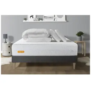 Septnuits Pack Matelas + Sommier Kit Gris 180x200 Memo Bio Mousse A Me... pas cher