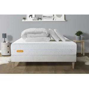 Septnuits Pack Matelas + Sommier Kit Blanc 180x200 Memo Bio Mousse A M...