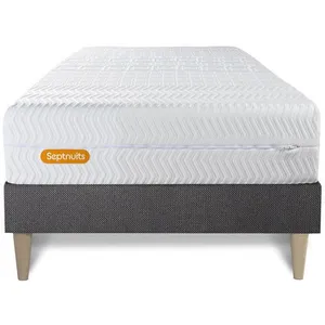 Comparateur de prix : SEPTNUITS Ensemble sommier matelas 90x200 Memo bio Mémoire de forme - 26 cm - Equilibré - sommier kit gris