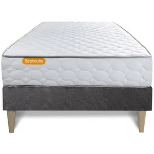 Septnuits Matelas Memoire de forme + sommier kit gris 90x190 Memo pas cher