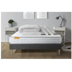 Septnuits Pack matelas Memo + sommier kit 180x200 + 2 oreillers mémoire de forme