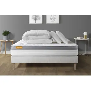 Septnuits Pack Matelas + Sommier Kit Blanc 180x200 Memo Zen Mousse A M... pas cher