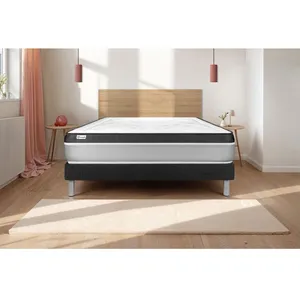 VITALIT Ensemble Vital Ergo 200 X 200 Cm Sommier Kit Noir pas cher